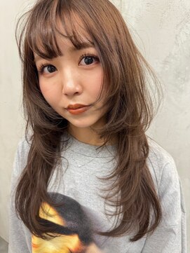 スリーバイベルベット(THREE...by velvet) 顔周りレイヤースタイル/カラー/ダブルカラー