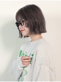 小顔大人ボブ暗めカラーミディアムデザインカラー