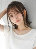 20代30代40代◎斜めバング艶感小顔オリーブグレーイメチェン