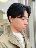 秋田メンズパーマ波巻きスパイラルパーマセンターパートフェード