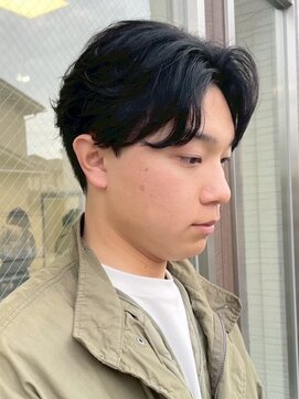 アントバイフィフス 秋田(unt by fifth) 秋田メンズパーマ波巻きスパイラルパーマセンターパートフェード