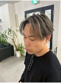 フェザーショートアップバングセンターパートメンズハイライト