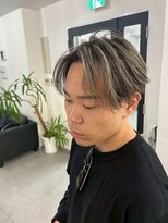 メンズサロン キング 心斎橋店(Men’s salon K!ng) フェザーショートアップバングセンターパートメンズハイライト