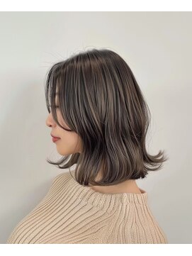 コール ネックス ザ サロン 表参道(COALL nex the salon) 切りっぱなしロブ　ハイライト　ベージュ