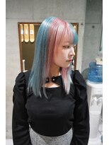 シィーム(cime) 水色×ピンク デザインカラー ハイトーン