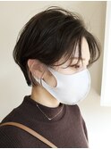 透明感グレージュ◎くびれショートボブすっきり小顔