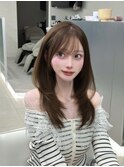 ミディアムレイヤー ハッシュカット 韓国ヘア レイヤー 顔周り