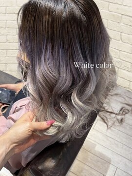 ヘアリゾート エーアイ 川越店(hair resort Ai) バレイヤージュ/ホワイトカラー/ホワイトブロンド