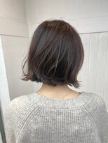 ナンバー アンフィール 渋谷(N° anfeel)&nbsp;レイヤーワンレンボブグレーベージュアッシュ前髪パーマ渋谷