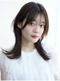 ナチュラルレイヤーカット*顔周りレイヤーくびれヘア*セミロング