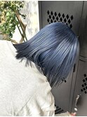 ブルーラベンダーネイビーカラーくすみカラーブリーチカラー髪色