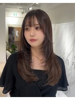 アンダーバーホワイトモデ 河内長野(_WHITE mode)&nbsp;ハイライトカラーミルクティーベージュレイヤーカット