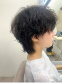ウルフカット スパイラルパーマ  メンズライク