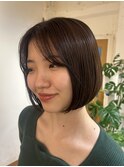 ミニボブ/ラベンダーアッシュ/透明感カラー恵比寿
