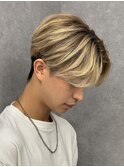 バレイヤージュブリーチダブルカラーハイライトメッシュブリーチ
