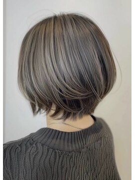 ネックス 表参道本店(nex) デザインカラーレイヤーカットウェットヘアオリーブベージュ白髪