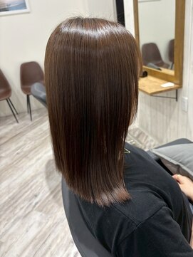 エミュー 大船店(emue) 大船駅ワンカラーブリーチなしダブルカラーオリーブブラウン30代