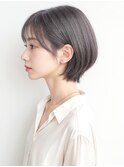 丸みショートボブ×アッシュグレージュ/小顔/透明感カラーp上尾