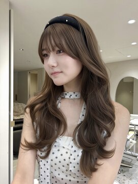 エンネ 新宿(enne) ブリーチなしココアブラウン×韓国ロングレイヤー