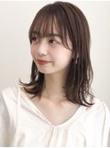 デジタルパーマエアリーカール大人可愛い斜めバングうるツヤ