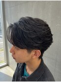 フェザーパーマ　ニュアンスパーマ　センターパート　草薙　清水