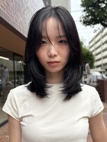 ノラ ヘアーサロン(NORA HAIR SALON) ミディアムボブレイヤーカット2wayバングシースルーバング
