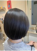 【大人可愛い】20代30代40代小顔ハンサムショート前上り丸みボブ