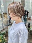 NUDEボブショート前髪なしショート20代30代40代大人ショートボブ