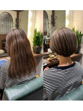 ルームヘア 代々木上原店(Room hair) ボブ/グレージュ/大人女性/レイヤー/ショート[代々木上原]