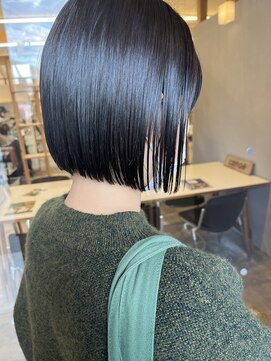 カノエ 松江乃木店(canoe) 切りっぱなしボブ/髪質改善縮毛矯正/髪質改善/韓国風/韓国ヘア
