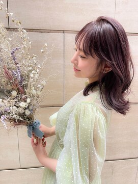 マイラ 銀座(myla) くびレイヤーボブ美髪エアリーロングラベンダーピンクブラウン