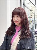 CAF FUKO レッドブラウン/ロングパーマ/20代/大阪/心斎橋