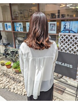 ヒカリス 東三国(HIKARIS) 笑顔溢れるナチュラルブラウン/ゆる巻き/ミディアムヘア