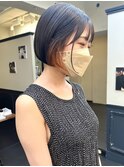 インナーオレンジ/インナーカラー/ケアブリーチ/イヤリング