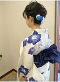 シニヨン、シワ兵児帯浴衣着付け