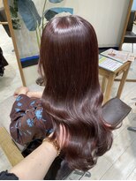 美容室 パルス 静岡鷹匠店(PALS)&nbsp;レイヤーカット／ピンクブラウン/サイドバング