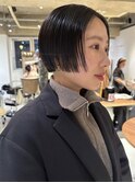 ハンサムショートボブマッシュショート顔まわりカットレイヤー