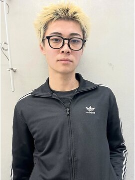 ヨハク メンズ 大阪梅田中崎町(yohaku メンズ) <77>スパイキーショート×ブリーチ