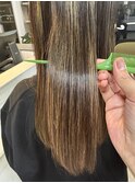 ブリーチ毛にストレート