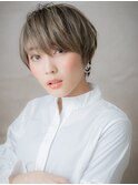 グレージュアッシュ小顔ハンサムショートマッシュW志木20代30代