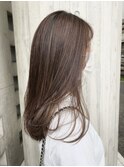 細めハイライトアッシュベージュ