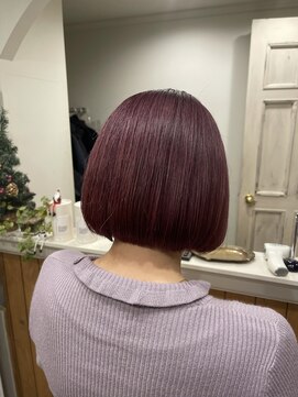 ラボヌールヘアー オリビエ 北千住店(La Bonheur hair Olivier) カシスピンク×ボブ♪【北千住美容室】