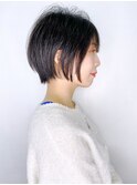 大人かわいい黒髪ショートボブ