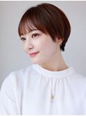 大人可愛い◎イメチェン似合わせカットフルバングレッドブラウン