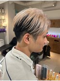 メンズマッシュブリーチカラーブロンドカラーハイライトカラー