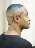 一本筆ラインふちどりフェードワイルドメンズデザインボウズ