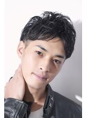爽やかショート束感アップバンクナチュラルパーマ