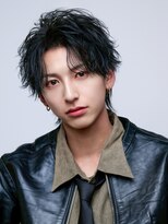 オーシャントーキョー(OCEAN TOKYO)&nbsp;【大人の色気】黒髪パーマ緩めパーマツーブロックセンターパート