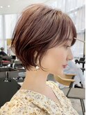 30代/小顔カット/ショート/オリーブグレージュ/豊中