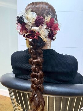 カミラボ(KAMI LABO) ヘアアレンジ ローポニー 編み下ろし ヘアセット ロングヘア